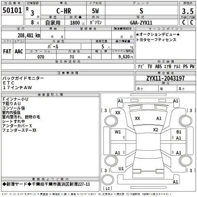 Toyota C-HR  с аукциона в Японии