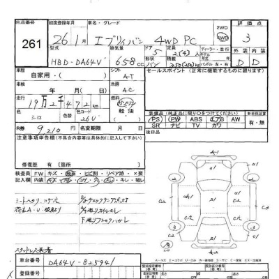 Suzuki EVERY  с аукциона в Японии