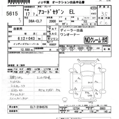 Honda ACCORD  с аукциона в Японии