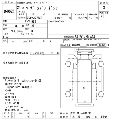 Isuzu GIGA  с аукциона в Японии