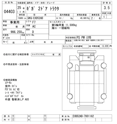 Isuzu GIGA  с аукциона в Японии