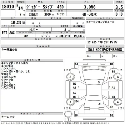 Jaguar S TYPE  с аукциона в Японии