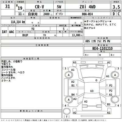 Honda CR-V  с аукциона в Японии