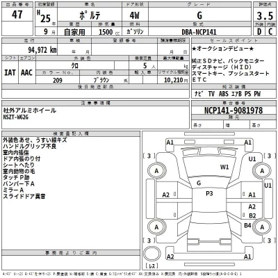 Toyota PORTE  с аукциона в Японии