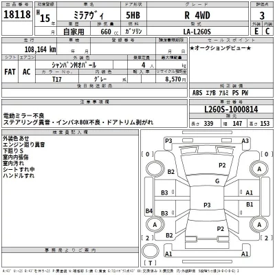 Daihatsu MIRA  с аукциона в Японии