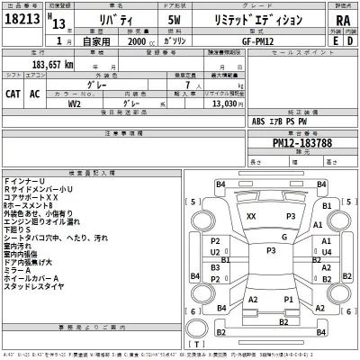 Nissan LIBERTY  с аукциона в Японии