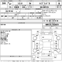 Toyota SIENTA лот № 166 оценка R  с аукциона в Японии 2