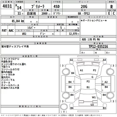 Nissan PRIMERA  с аукциона в Японии