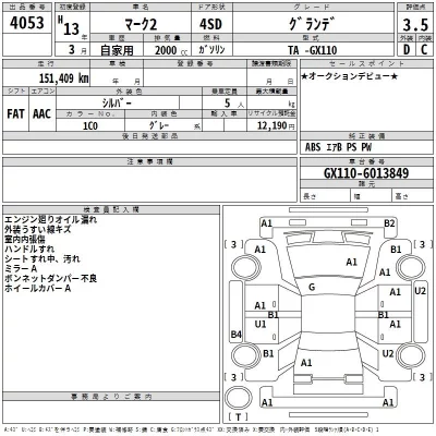 Toyota MARK II  с аукциона в Японии