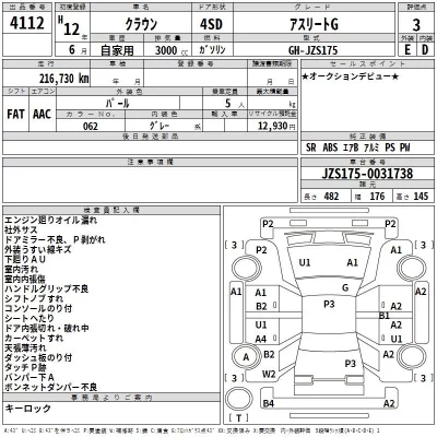 Toyota CROWN  с аукциона в Японии
