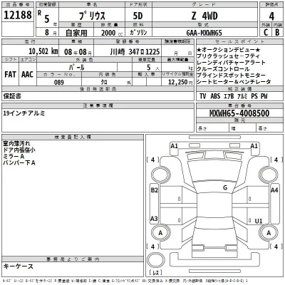 Toyota PRIUS  с аукциона в Японии