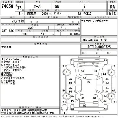 Toyota OPA  с аукциона в Японии