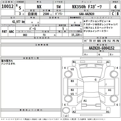 Lexus NX  с аукциона в Японии