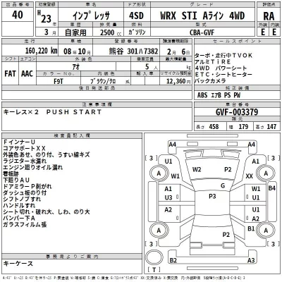 Subaru IMPREZA  с аукциона в Японии