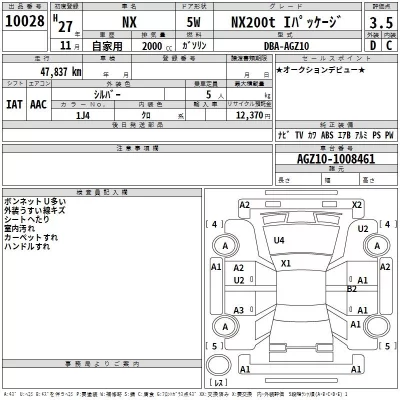 Lexus NX  с аукциона в Японии