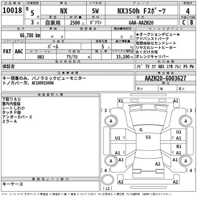 Lexus NX  с аукциона в Японии