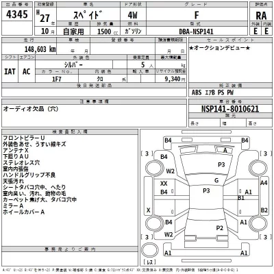 Toyota SPADE  с аукциона в Японии