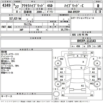 Mazda AXELA  с аукциона в Японии