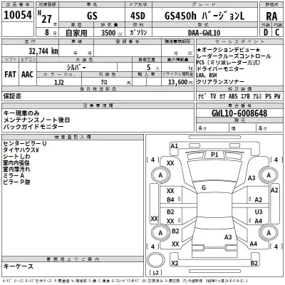 Lexus GS  с аукциона в Японии
