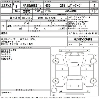 Mazda 6  с аукциона в Японии