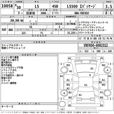 Lexus LS  с аукциона в Японии
