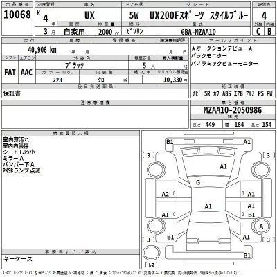Lexus UX  с аукциона в Японии
