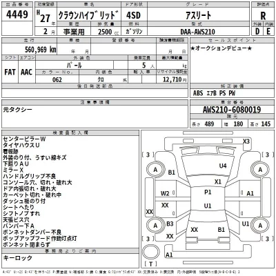 Toyota CROWN  с аукциона в Японии