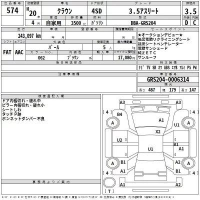 Toyota CROWN  с аукциона в Японии