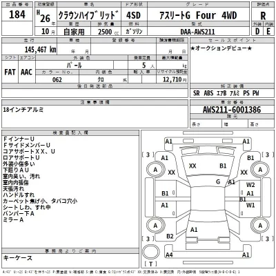 Toyota CROWN  с аукциона в Японии