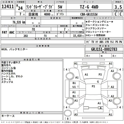 Toyota LAND CRUISER PRADO  с аукциона в Японии