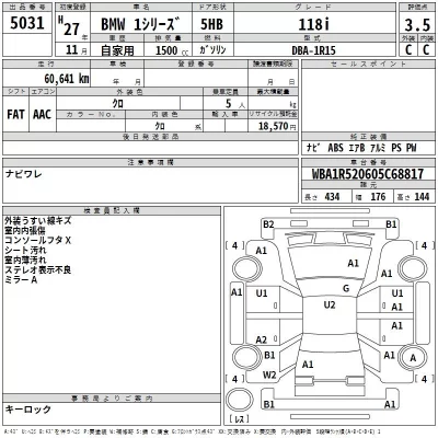 BMW 1-Series  с аукциона в Японии