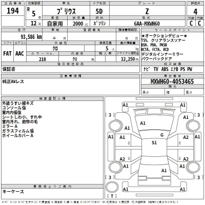 Toyota PRIUS  с аукциона в Японии
