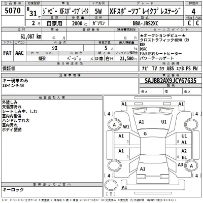 Jaguar XF SERIES  с аукциона в Японии