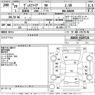 Toyota VELLFIRE  с аукциона в Японии