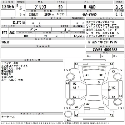 Toyota PRIUS  с аукциона в Японии
