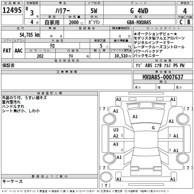 Toyota HARRIER  с аукциона в Японии
