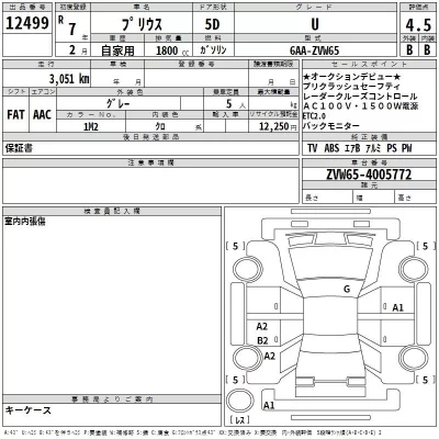Toyota PRIUS  с аукциона в Японии