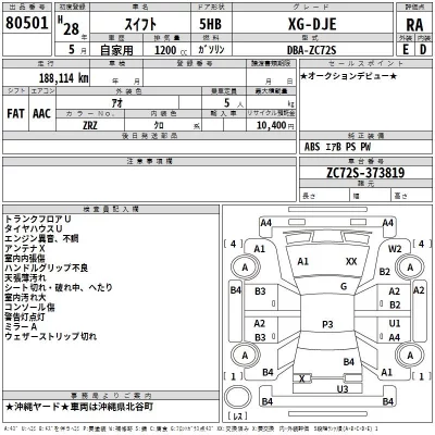 Suzuki SWIFT  с аукциона в Японии