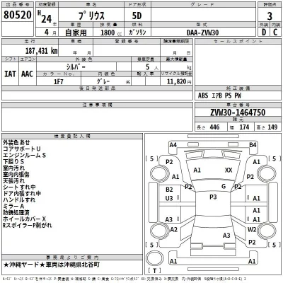 Toyota PRIUS  с аукциона в Японии