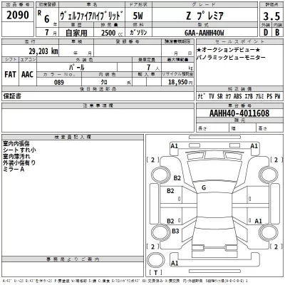 Toyota VELLFIRE  с аукциона в Японии