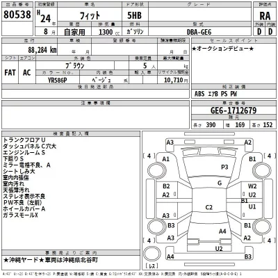 Honda FIT  с аукциона в Японии