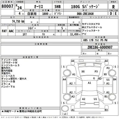 Toyota AURIS  с аукциона в Японии