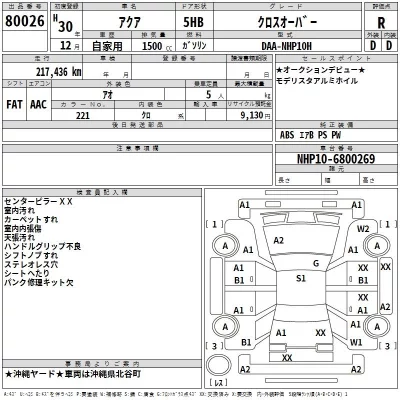 Toyota AQUA  с аукциона в Японии