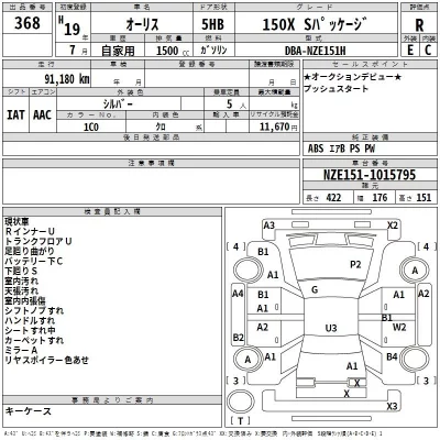 Toyota AURIS  с аукциона в Японии