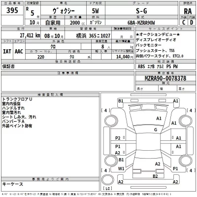 Toyota VOXY  с аукциона в Японии