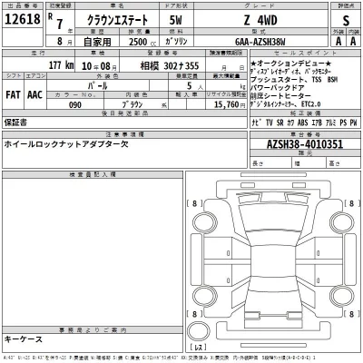 Toyota CROWN ESTATE  с аукциона в Японии