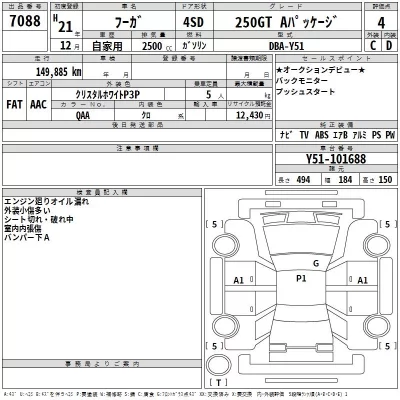 Nissan FUGA  с аукциона в Японии