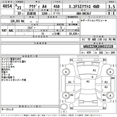 Audi A4  с аукциона в Японии