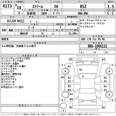 Honda STREAM  с аукциона в Японии