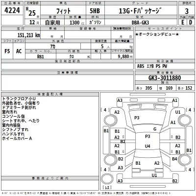 Honda FIT  с аукциона в Японии